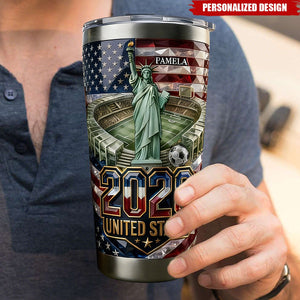 Personalized 2026 USA World Cup Tumbler - Custom Name Gifts For Sport Lovers
