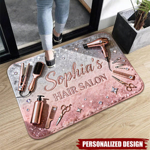 Personalized Hair Salon Doormat - Gifts For Hairstylist