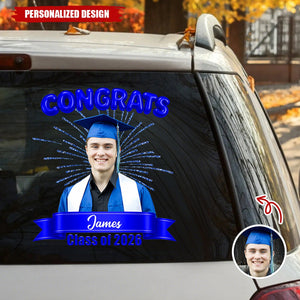 Personalized 2026 Graduation Photo Car Decal - Custom Photo & Name Sticker