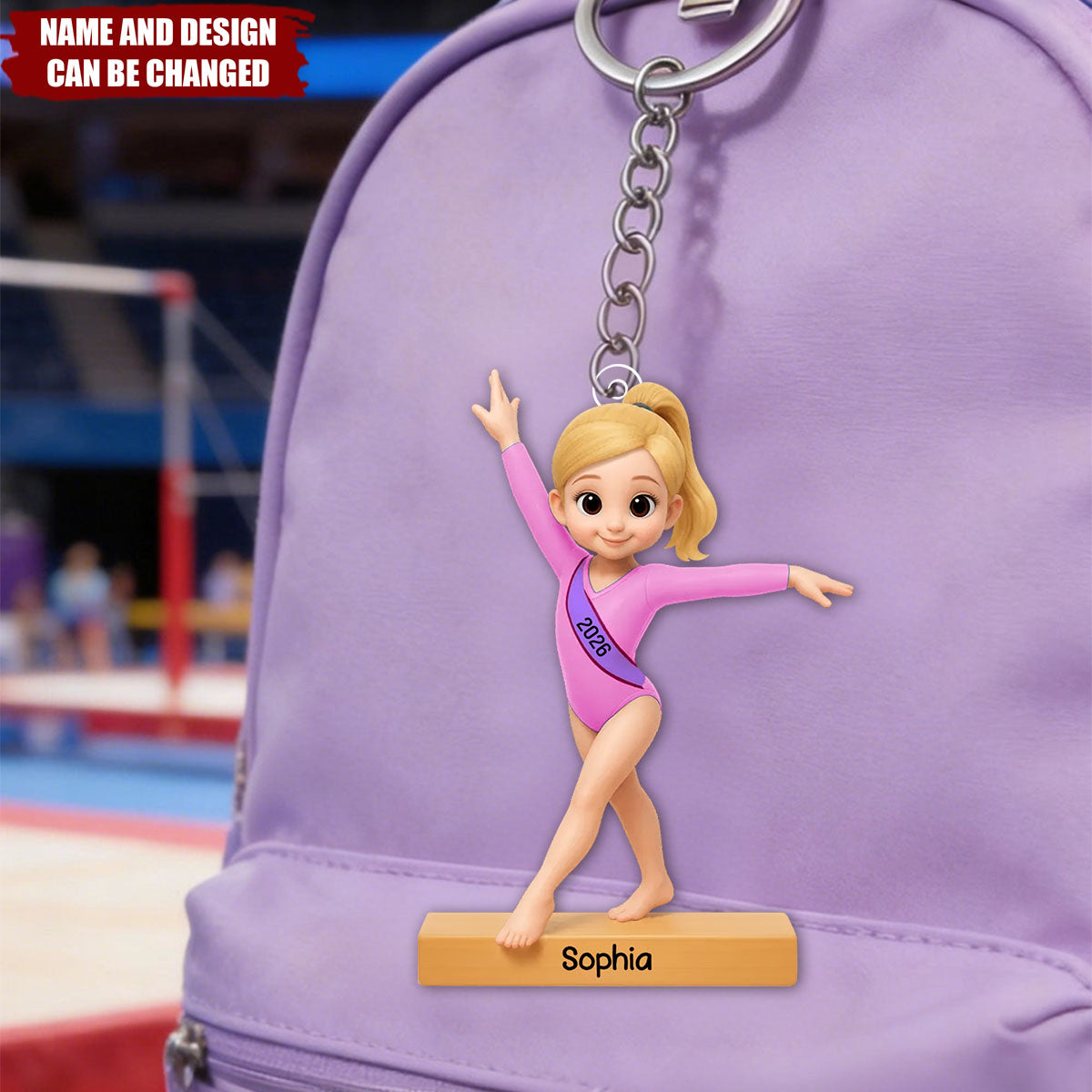 Personalized Gymnast Keychain – Custom Name Gymnast Gift For girls