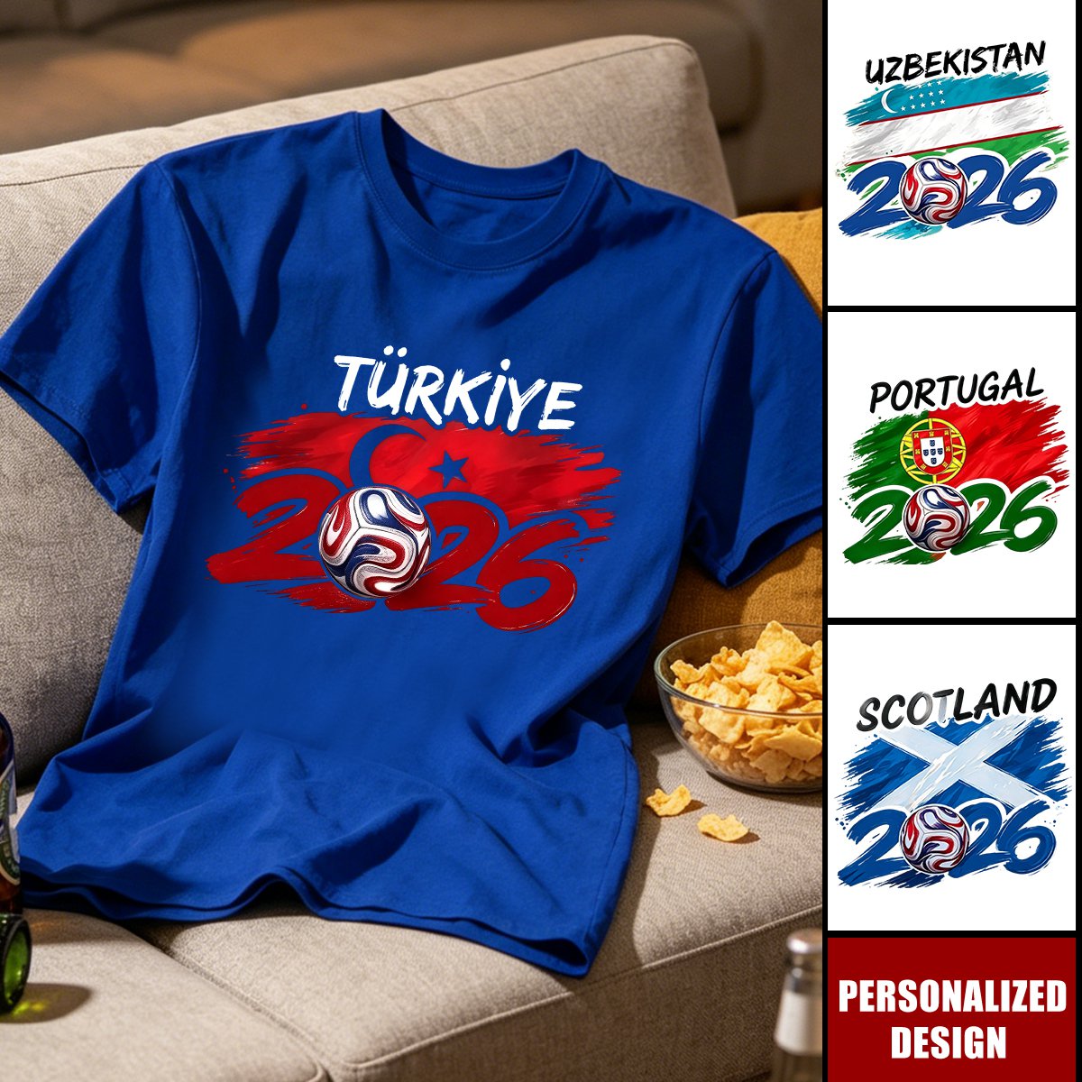 Personalized 2026 Soccer World Cup Country T-Shirt - Custom Name