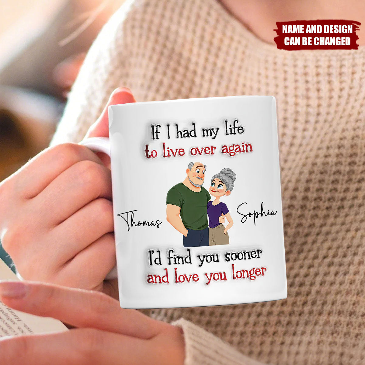 Personalized Cartoon Couple Coffee Mug – Romantic Gift for Couple