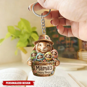Personalized Easter Bunny Keychain – Custom Easter Gift for Mom