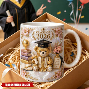 Personalized Class of 2026 Bear Graduation Mug