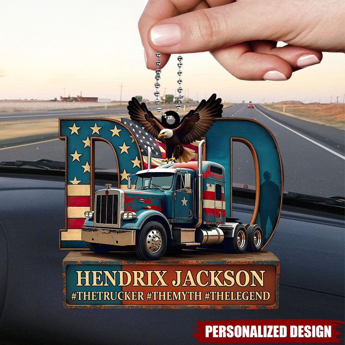 Personalized Trucker Car Hanging Ornament – Gift For Truck Drivers