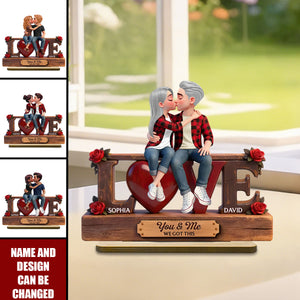 Personalized Couple Wooden Plaque “You & Me” – Custom Romantic Gift for Lovers