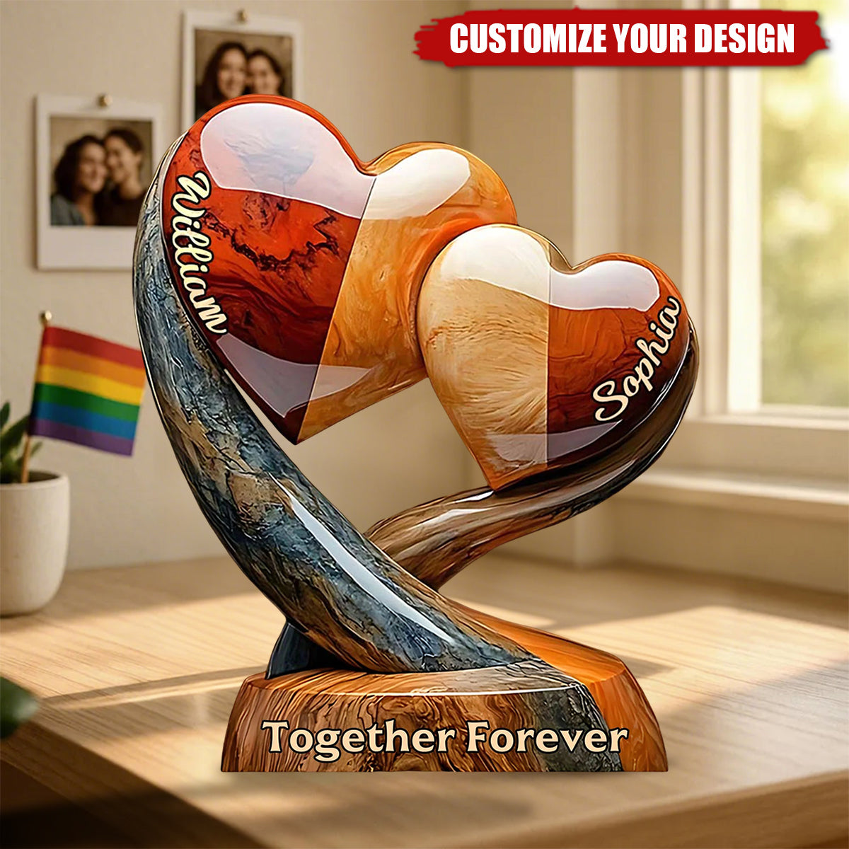 You and Me, We've Got This – Custom Couple-Shaped Acrylic Plaque