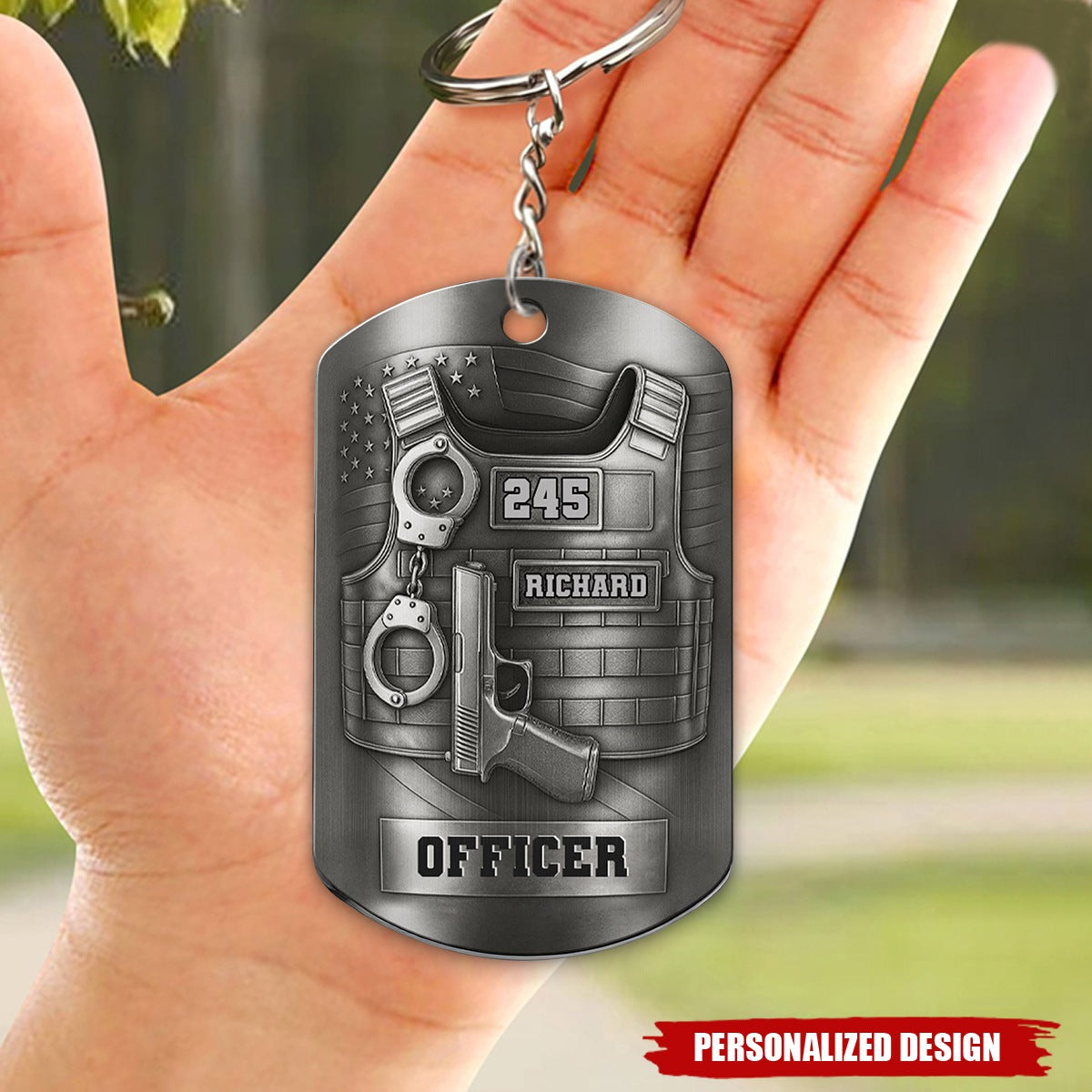 Personalized Police Officer Keychain —  Gift For Police Officers