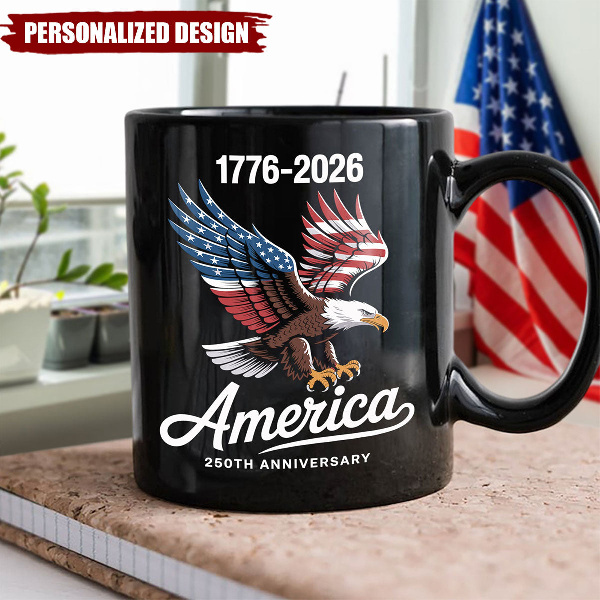 America 250th Anniversary Eagle Mug —  Patriotic Gift for Coffee Lovers