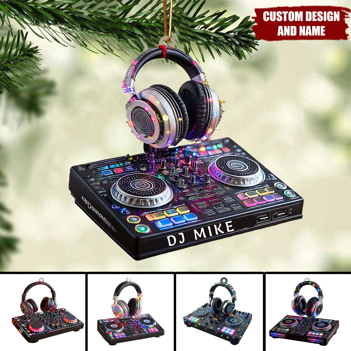 Personalized DJ Console Christmas Ornament – Custom Name Music Lover Gift for DJs & Party Fans