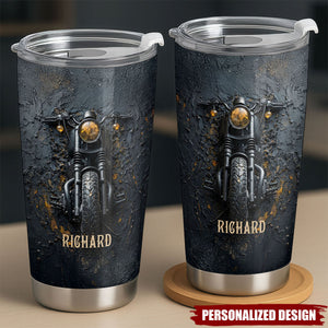Personalized Motorcycle Tumbler - Custom Name Gift for Bikers