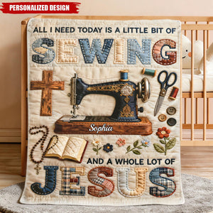 Personalized Jesus And Sewing Blanket - Gifts For Christians
