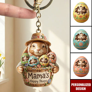 Personalized Easter Bunny Keychain – Custom Easter Gift for Mom
