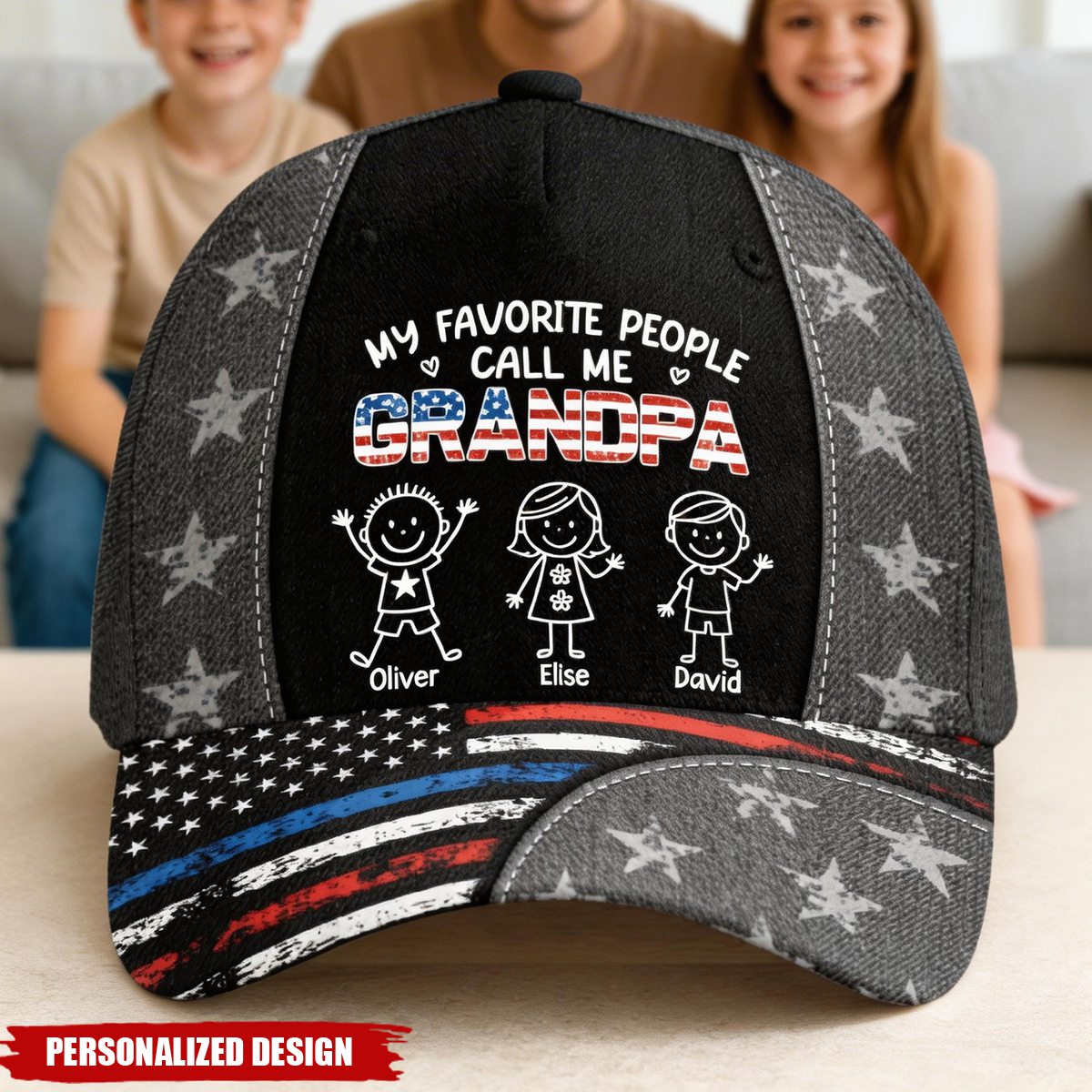 My Favorite People Call Me Grandpa Custom Name Hat - Father's Day Birthday Gifts For Dad, Grandpa
