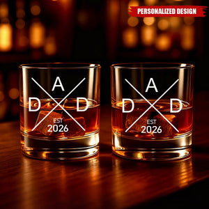 Personalized Established Year Dad Whiskey Glass - First Father’s Day Gift for New Dad