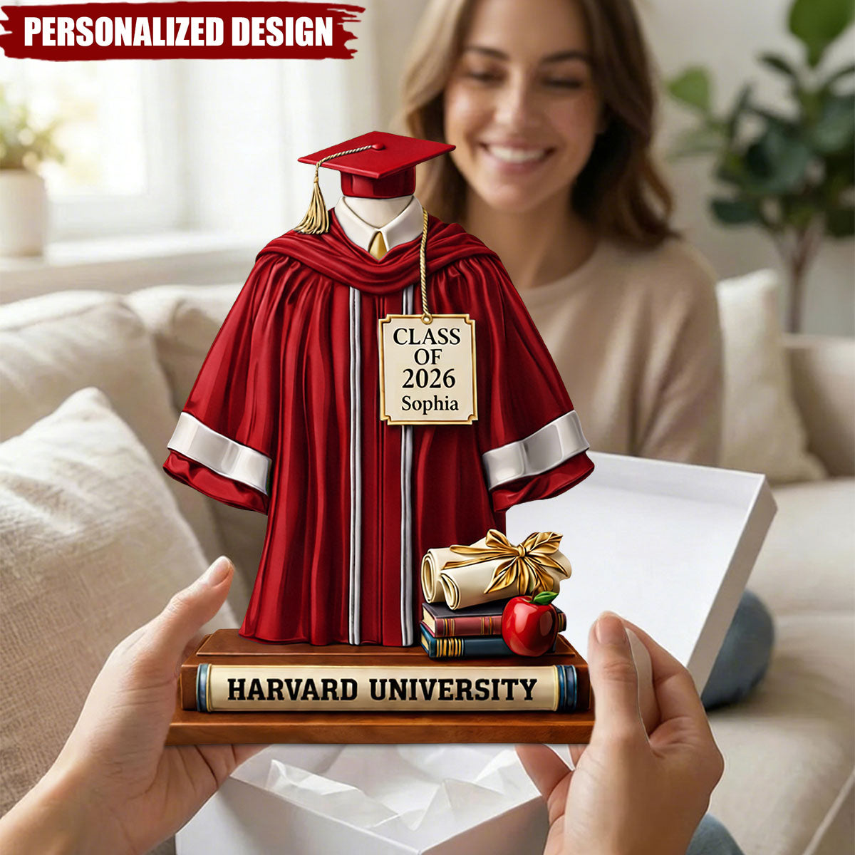 Personalized Graduation Gown Plaque - Graduation Gift for Her, For Him