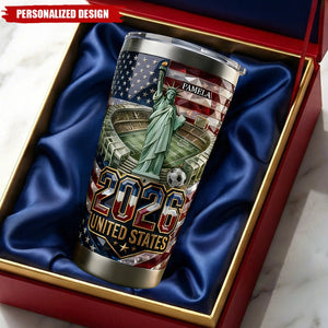 Personalized 2026 USA World Cup Tumbler - Custom Name Gifts For Sport Lovers