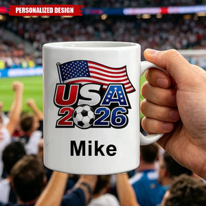 Personalized 2026 World Cup Soccer Country Mug - Custom Name