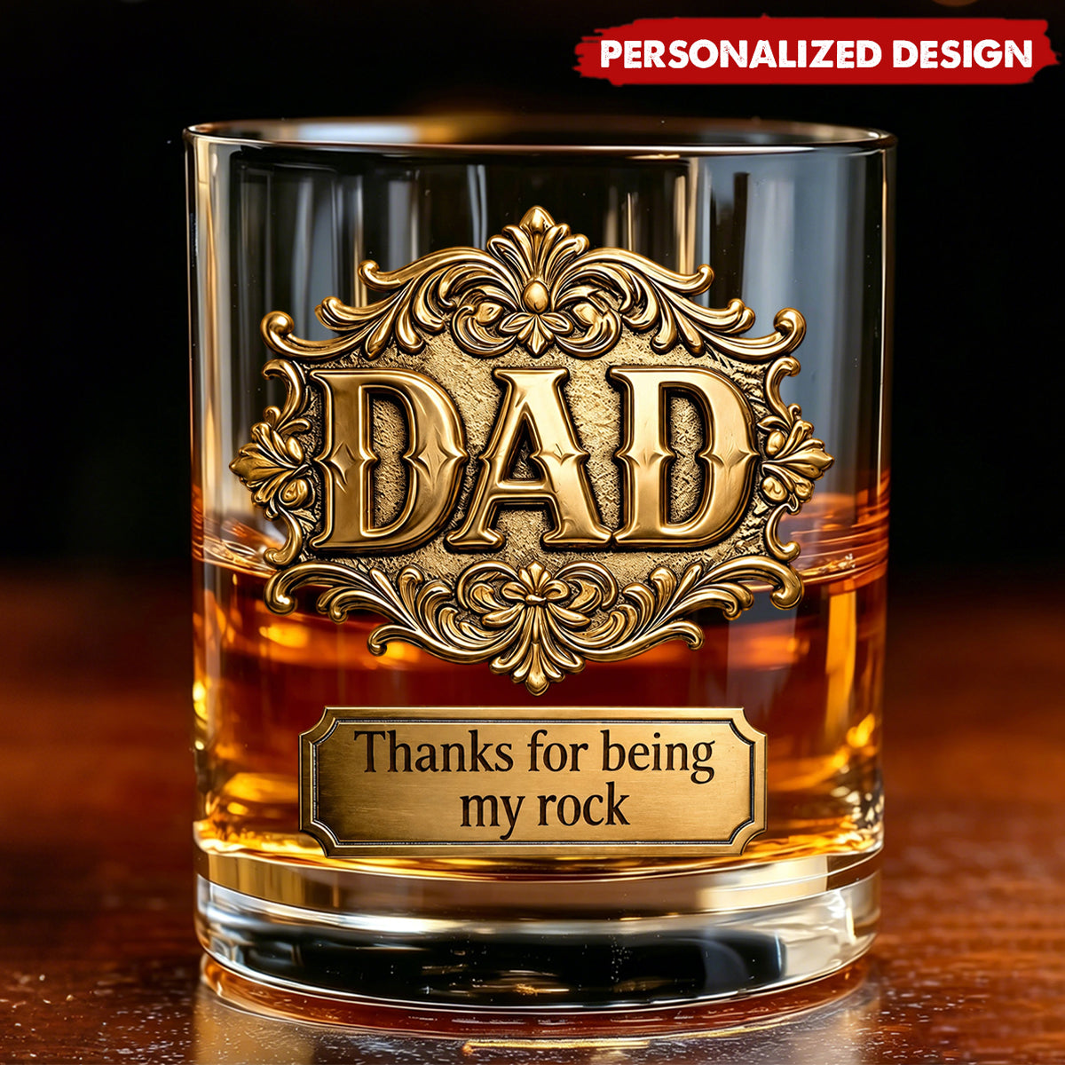 Custom Title  Whiskey Glass - Father’s Day Gift for Him