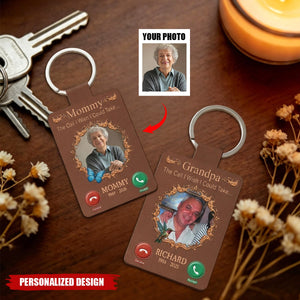 Personalized Memorial Leather Keychain - Custom Photo "The Call I Wish I Could Take" Memorial Gifts