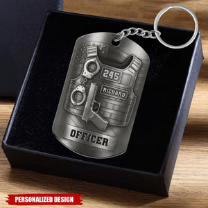 Personalized Police Officer Keychain —  Gift For Police Officers