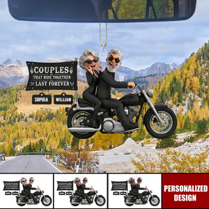 Couples That Ride Together Personalized Car Ornament - Gift For Couples