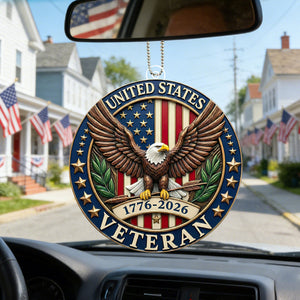 USA 250th Anniversary Car Hanging Ornament – 1776–2026 Patriotic Eagle Rearview Mirror Decor