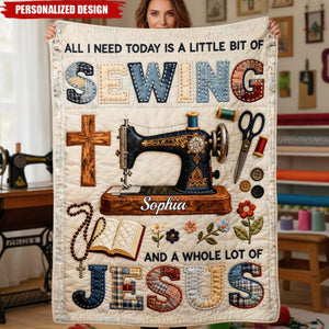 Personalized Jesus And Sewing Blanket - Gifts For Christians