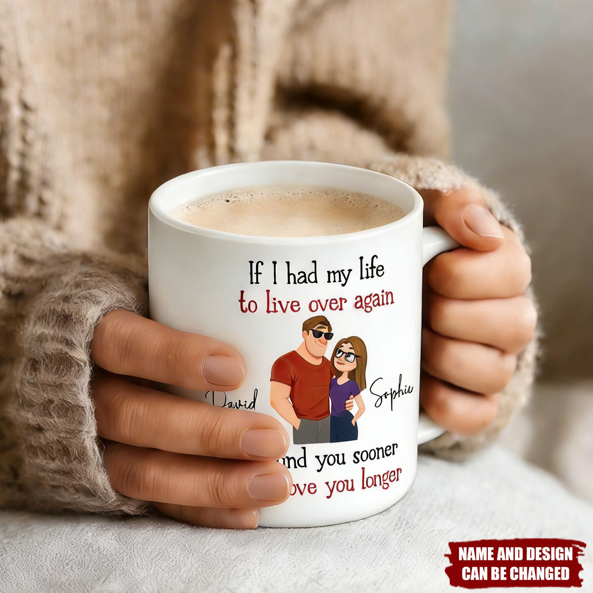 Personalized Cartoon Couple Coffee Mug – Romantic Gift for Couple