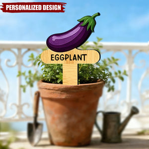 Personalized Vegetable Garden Markers - Wooden Plant Labels for Gardeners