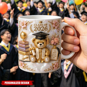 Personalized Class of 2026 Bear Graduation Mug