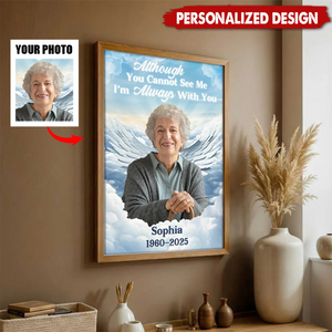 Personalized In Loving Memory Angel Wings Poster – Custom Memorial Gift with Photo