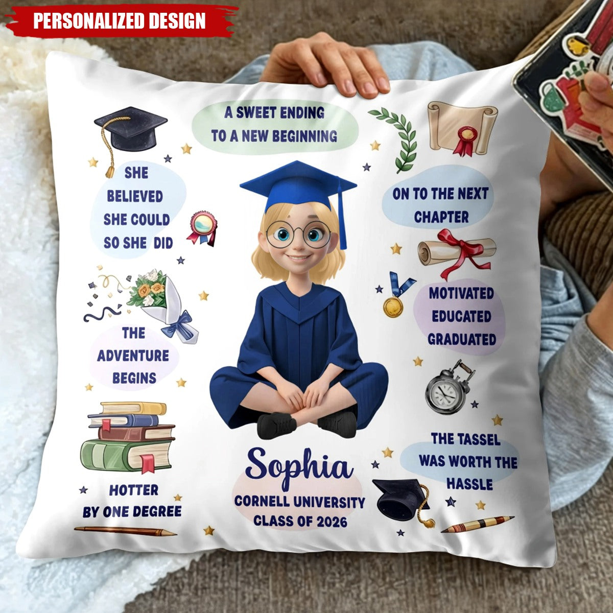 Personalized Class of 2026 Graduation Pillow - Gift For Graduates