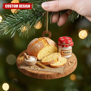 Custom Name Bread Ornament – Cozy Holiday Gift for Bakers & Food Lovers