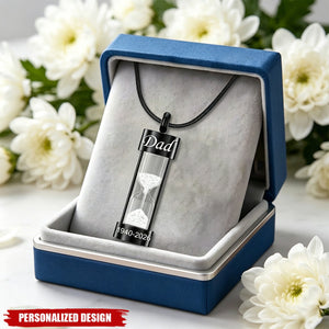 Personalized Hourglass Urn Necklace for Ashes - Custom Engraved Memorial Jewelry