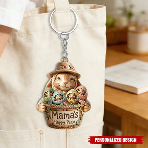 Personalized Easter Bunny Keychain – Custom Easter Gift for Mom