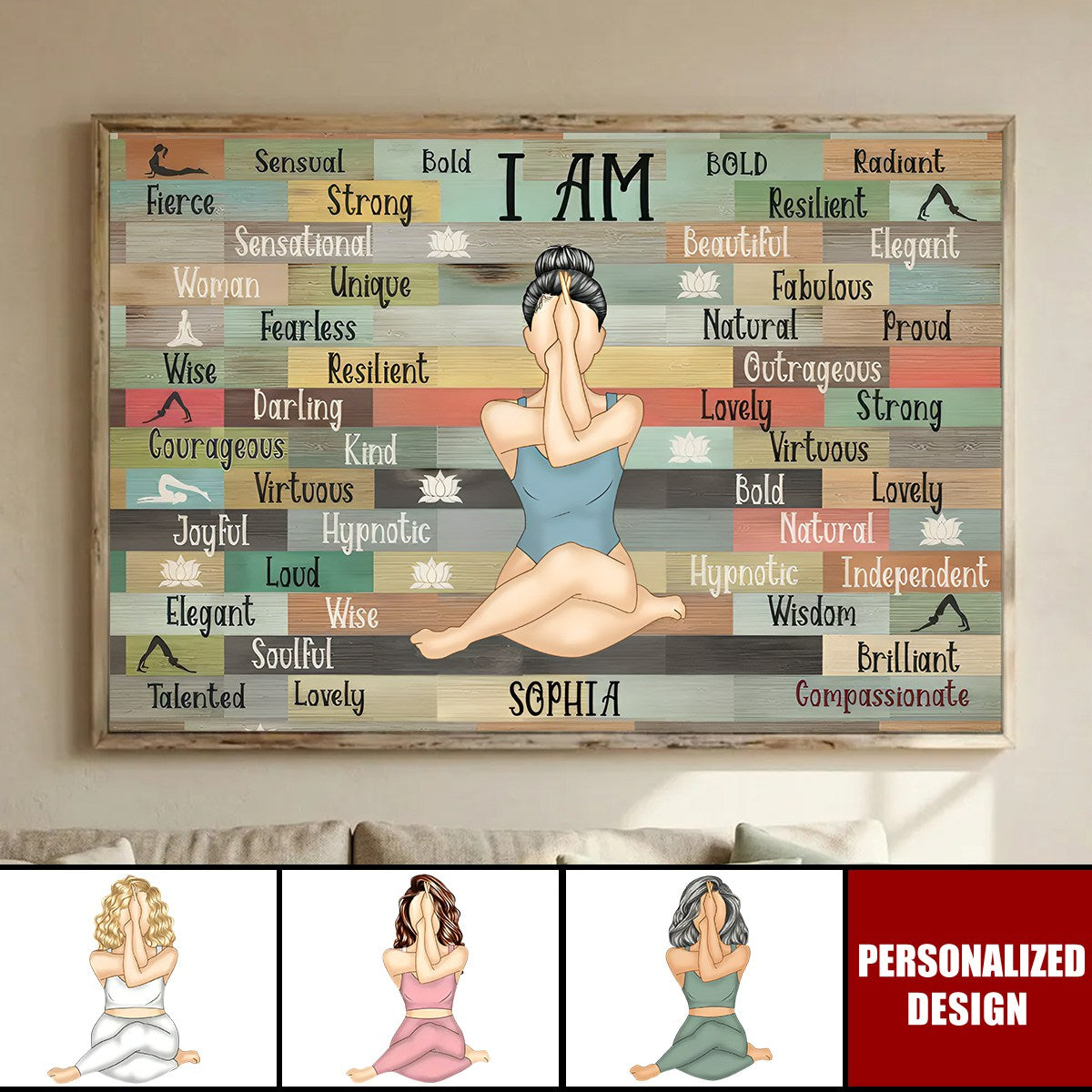 Personalized I Am Yoga Girl Poster - Gift For Yoga Lovers, Mental Health Gifts