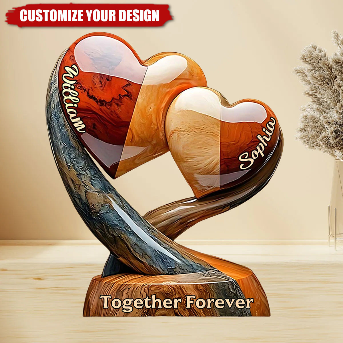 You and Me, We've Got This – Custom Couple-Shaped Acrylic Plaque