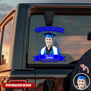 Personalized 2026 Graduation Photo Car Decal - Custom Photo & Name Sticker
