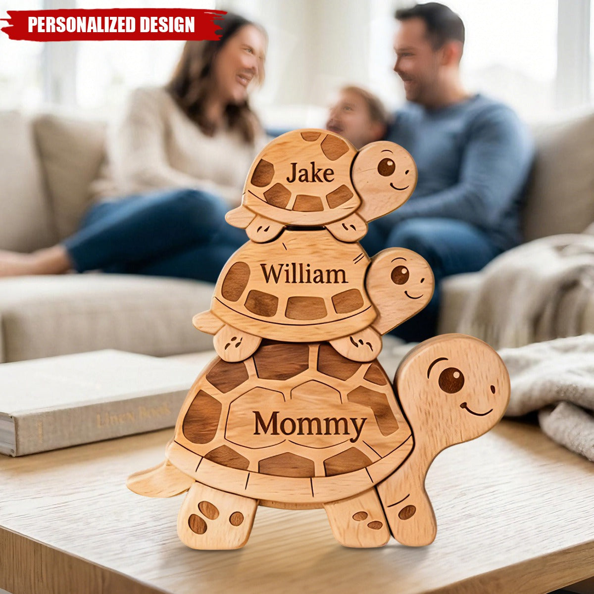 Personalized Family Turtle Puzzle – Perfect Gift for Mom & Family