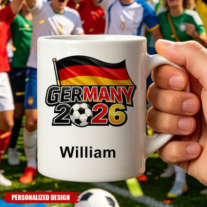 Personalized 2026 World Cup Soccer Country Mug - Custom Name
