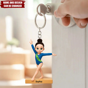 Personalized Gymnast Keychain – Custom Name Gymnast Gift For girls