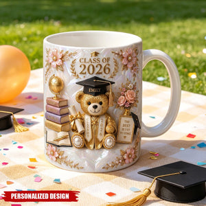 Personalized Class of 2026 Bear Graduation Mug