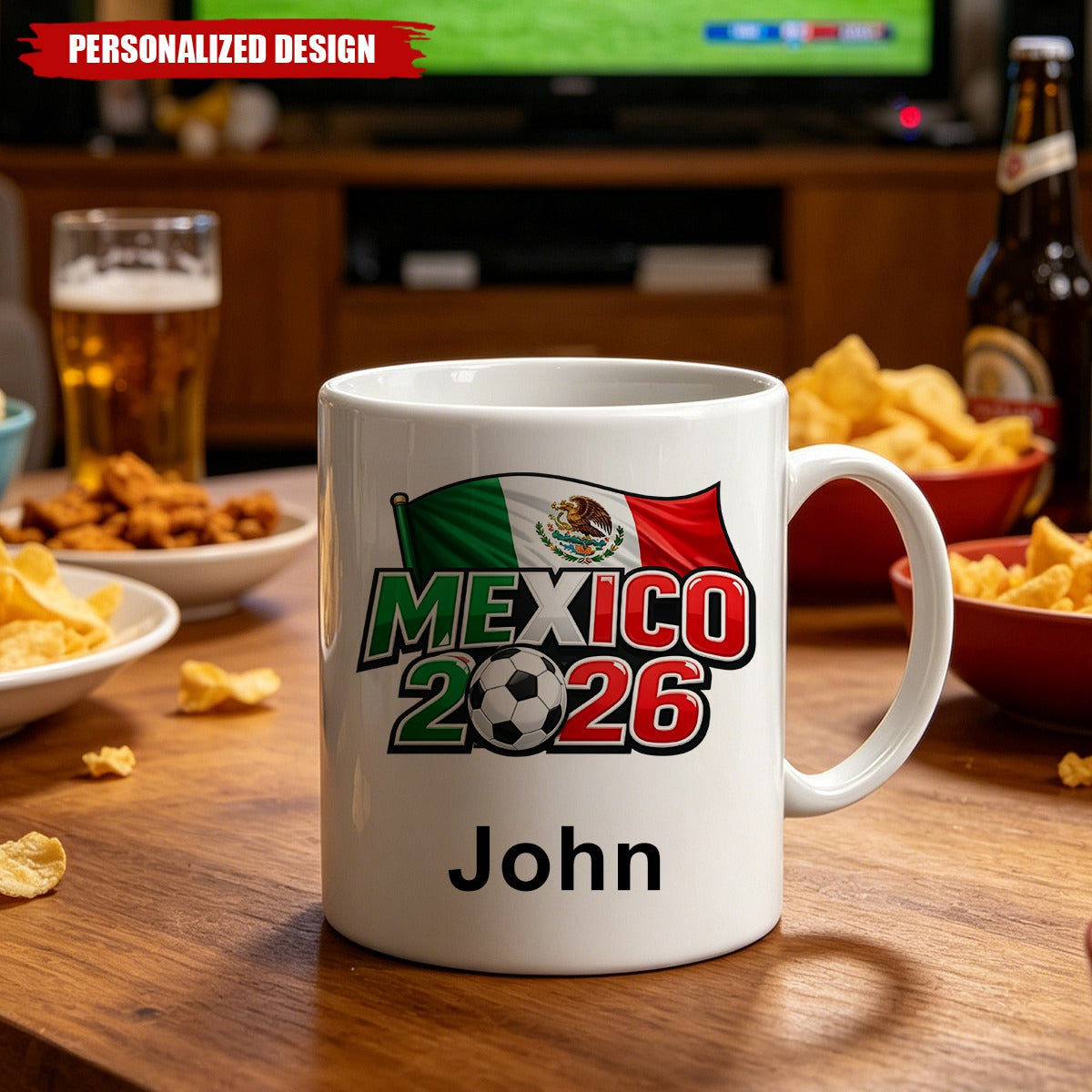 Personalized 2026 World Cup Soccer Country Mug - Custom Name