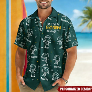 This Grandpa Belongs To Doodle - Personalized Hawaiian Shirt