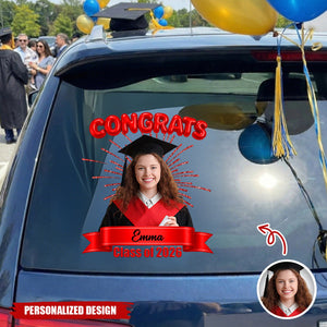 Personalized 2026 Graduation Photo Car Decal - Custom Photo & Name Sticker