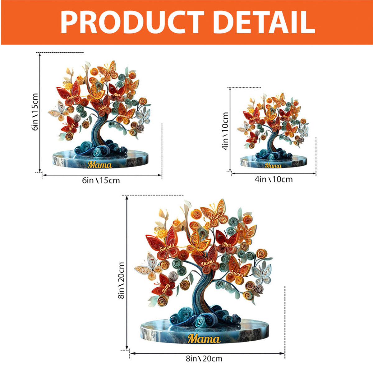 Personalized Butterfly Family Tree Plaque – Personalized Gift for Mom, Grandma & Family