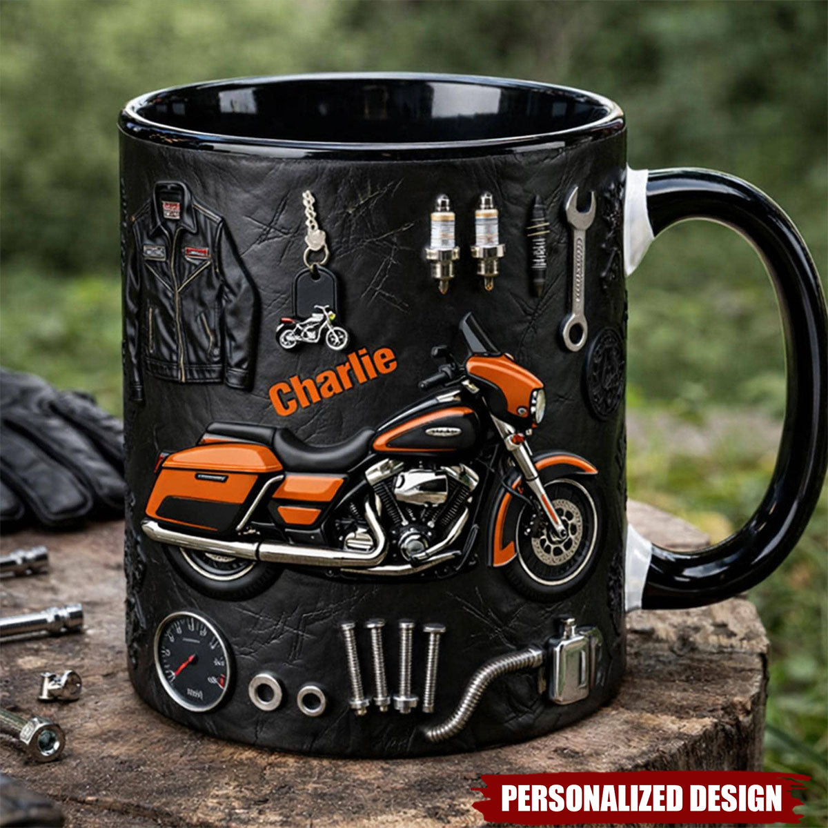Personalized Motorcycle Mug – Custom Name Motorcycle Lover Gift