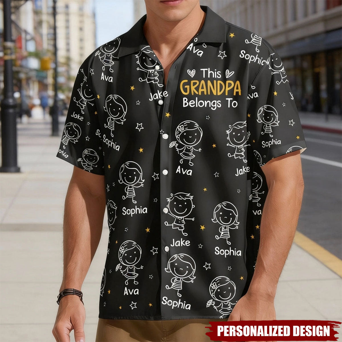 This Grandpa Belongs To Doodle - Personalized Hawaiian Shirt