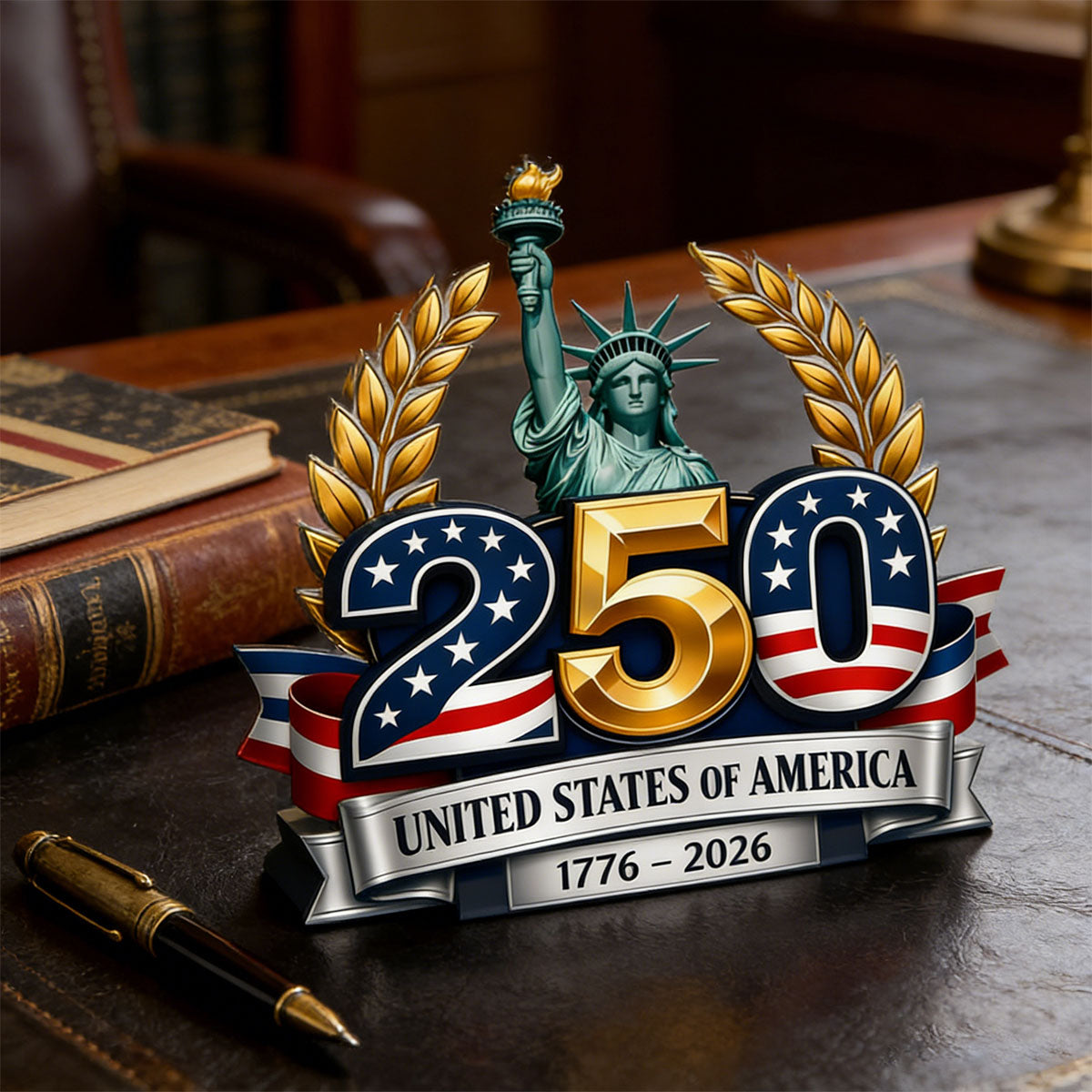 US 250th Anniversary Acrylic Plaque – 1776-2026 Statue of Liberty Patriotic Decor